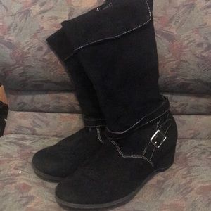 Girls black dress boots